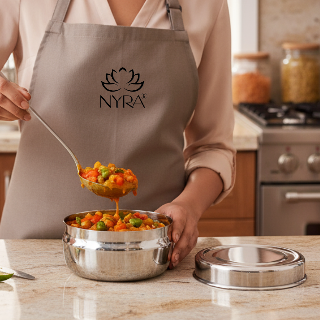 Stainless Steel Round Dibbi/Box set of 3pcs | Multipurpose Mini Storage Containers for Kitchen & Home