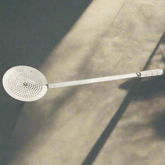 Stainless Steel Jhara/Deep-Frying Skimmer | Perforated Sturdy Ladle - Rust-Free