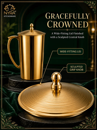 Pure Bronze (Kansa) Water Jug with Lid | Ancient Ayurvedic Health Benefits