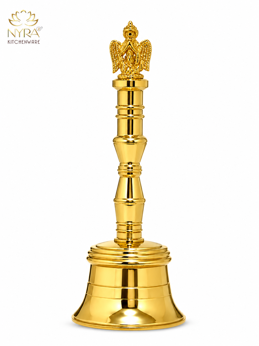 Nyra Pure Brass Garud Ghanti | Traditional Pooja Bell for Home Temple, Mandir & Aarti