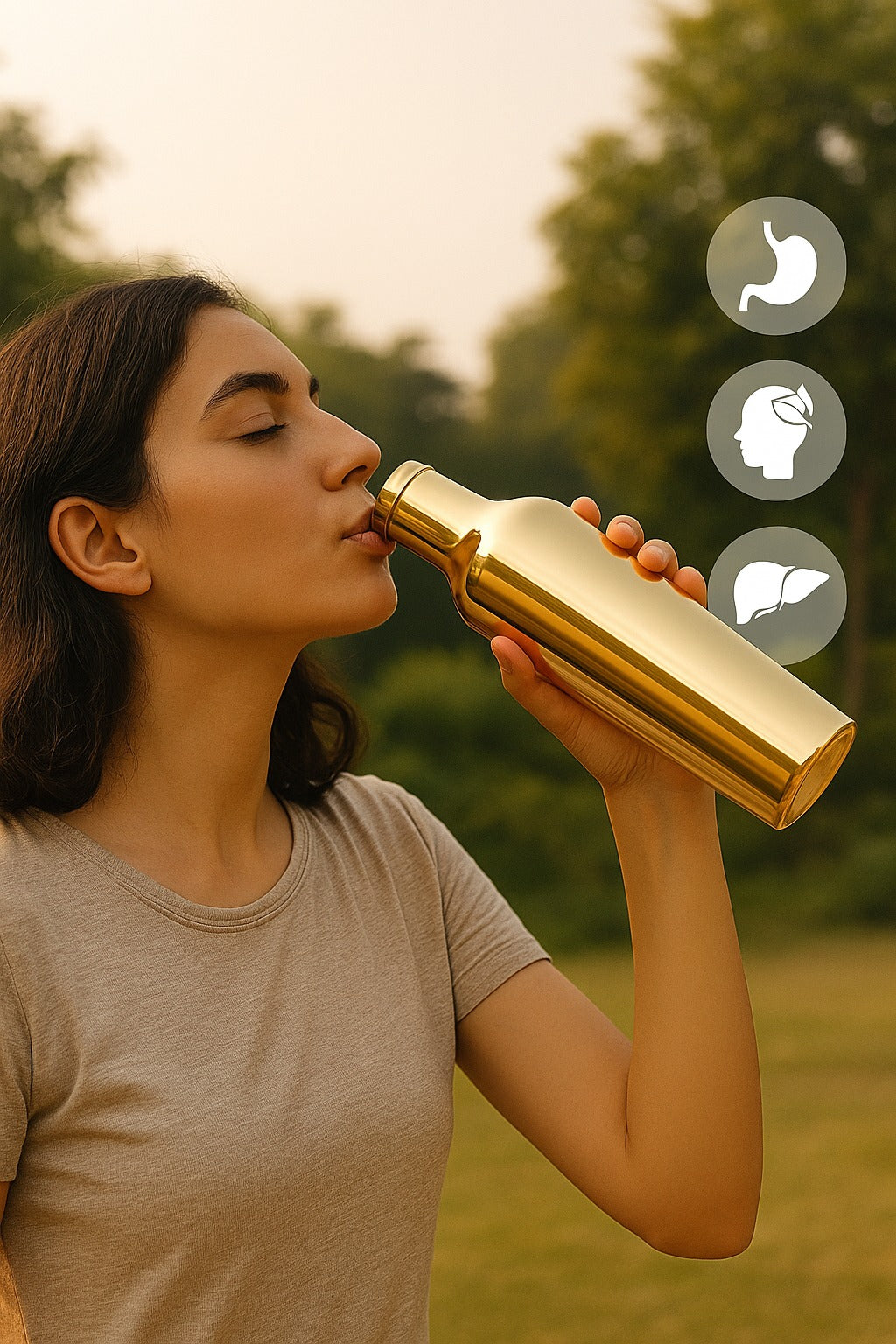 Elegant Bronze/Kansa/Phool Bottle | Beautifully Crafted Water Bottle