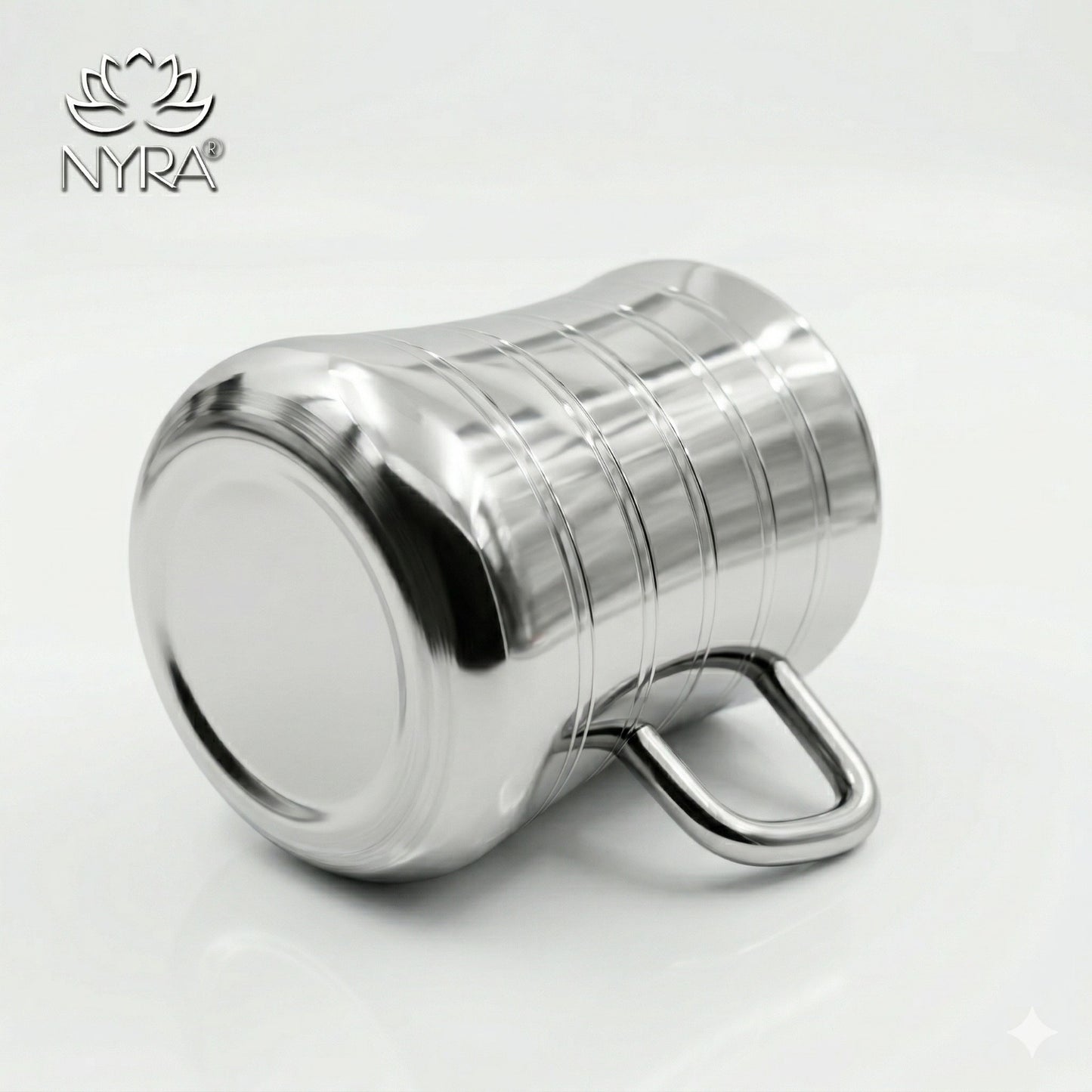 Stainless Steel Double-Walled Tea/Coffee Mug Set – Insulated 100 ml Glossy Finish Cups