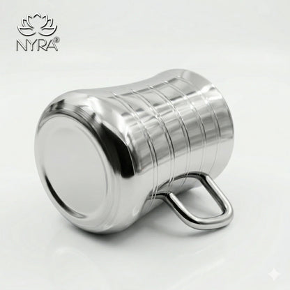 Stainless Steel Double-Walled Tea/Coffee Mug Set – Insulated 100 ml Glossy Finish Cups