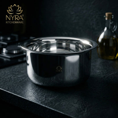 Induction Compatible Stainless Steel Boiling Vessel with Lid - Heavy Duty & Flat Base