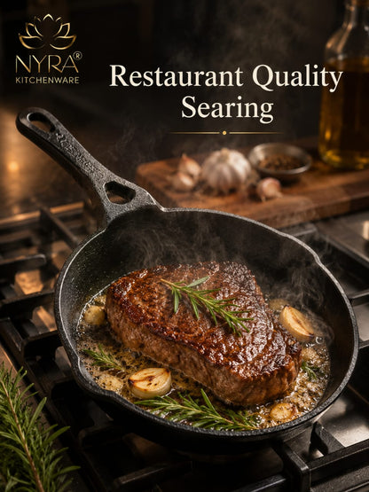 Cast Iron Fry Pan | Naturally Non-Stick Cookware for Healthy Cooking