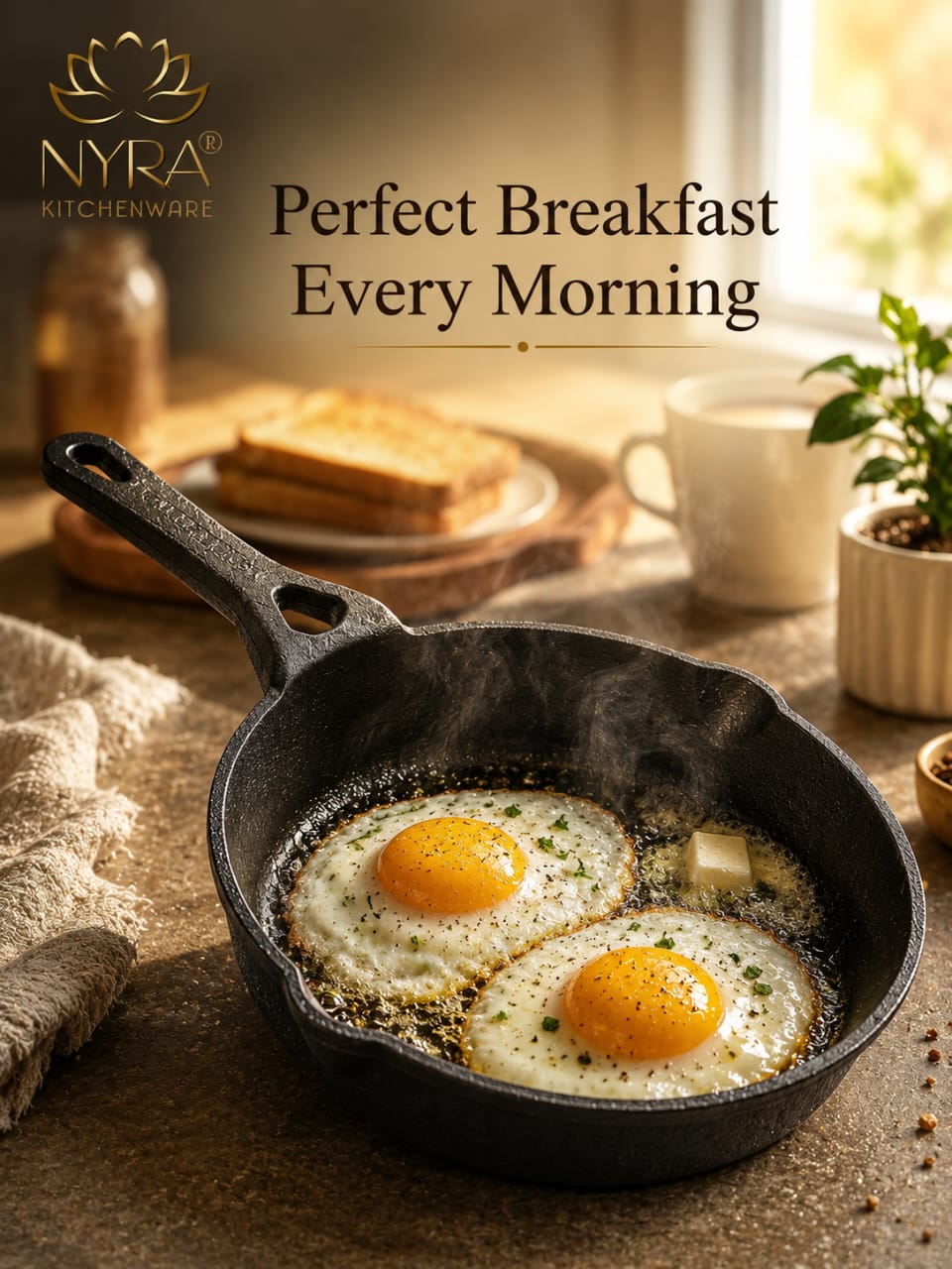 Cast Iron Fry Pan | Naturally Non-Stick Cookware for Healthy Cooking