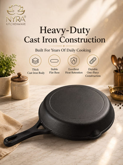 Cast Iron Fry Pan | Naturally Non-Stick Cookware for Healthy Cooking