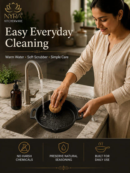 Pre-Seasoned Cast Iron Skillet | Non-Stick Fry Pan for Gas & Induction