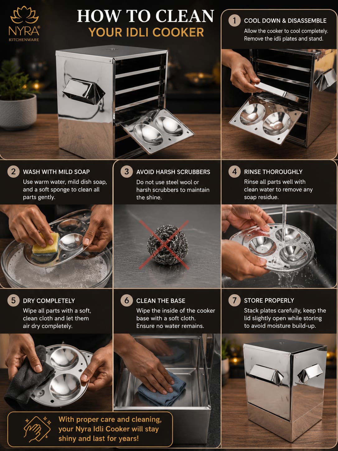 Stainless Steel Premium Idli Maker/Cooker with Multi-Plate Idli Stand