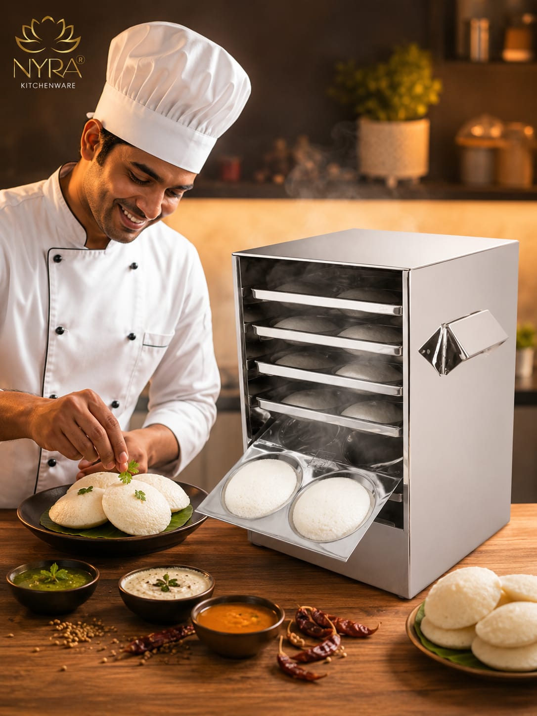 Stainless Steel Premium Idli Maker/Cooker with Multi-Plate Idli Stand
