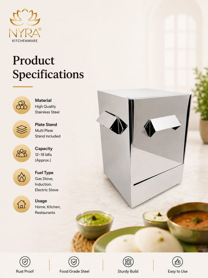Stainless Steel Premium Idli Maker/Cooker with Multi-Plate Idli Stand