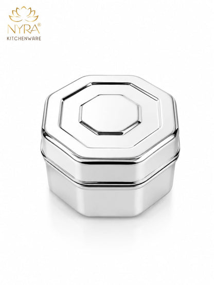 Stainless Steel Square Dibbi Set - Multipurpose Storage Containers (Set of 3 pcs) for Kitchen, Spice, and Snacks