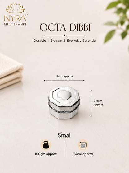 Stainless Steel Square Dibbi Set - Multipurpose Storage Containers (Set of 3 pcs) for Kitchen, Spice, and Snacks