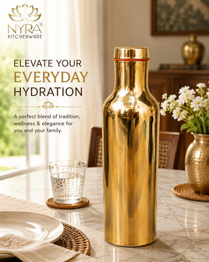 Pure Bronze Water Bottle | Kansa/Phool Health Benefits Water Bottle