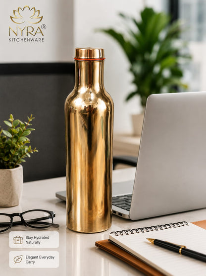 Pure Bronze Water Bottle | Kansa/Phool Health Benefits Water Bottle
