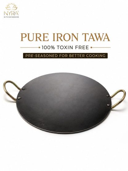Pure Iron Tawa for Dosa/Chapati | Induction Friendly | No Chemical Coating | Toxin-Free