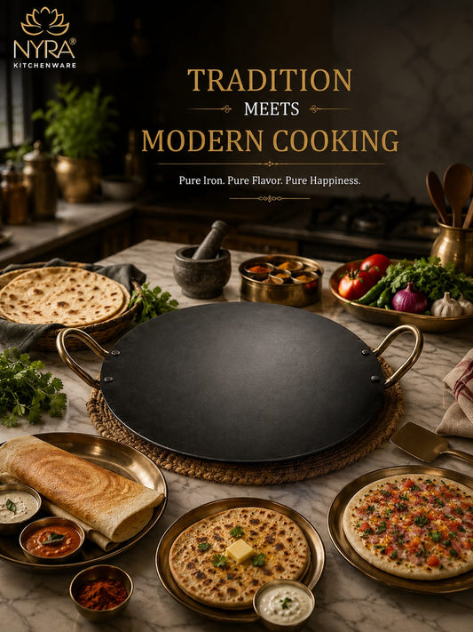 Pure Iron Tawa for Dosa/Chapati | Induction Friendly | No Chemical Coating | Toxin-Free
