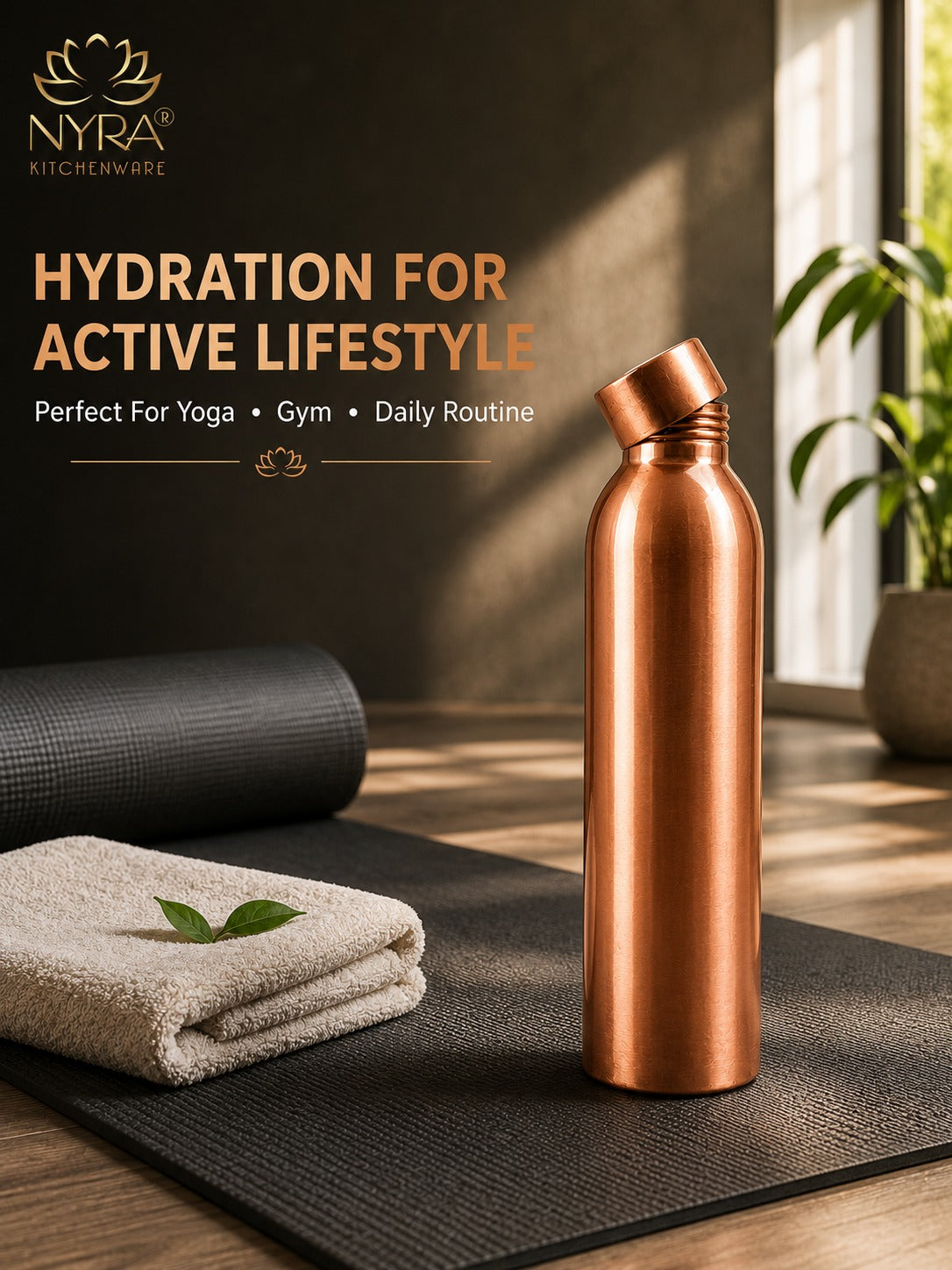Pure Copper/Tamba Premium Bottle: Ayurvedic Wellness