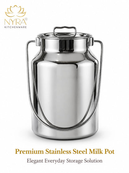 Premium Stainless Steel Milk & Oil Container with Lid – Durable Storage Solution - 6 Sizes
