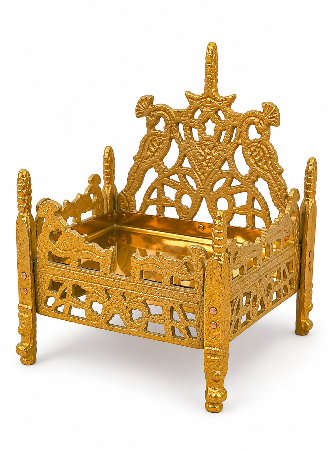 Handcrafted Peetal Singhasan | Brass Throne for Pooja - 3 sizes