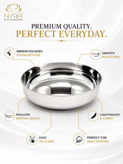 Stainless Steel Sweet Dish Katori Set | Serving Bowls Set of 6 Pcs – 140 ML/160 ML each