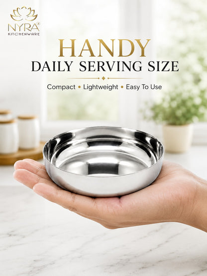 Stainless Steel Sweet Dish Katori Set | Serving Bowls Set of 6 Pcs – 140 ML/160 ML each