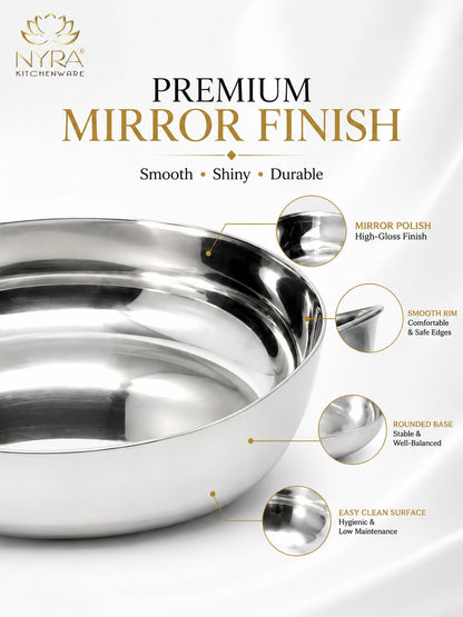 Stainless Steel Sweet Dish Katori Set | Serving Bowls Set of 6 Pcs – 140 ML/160 ML each