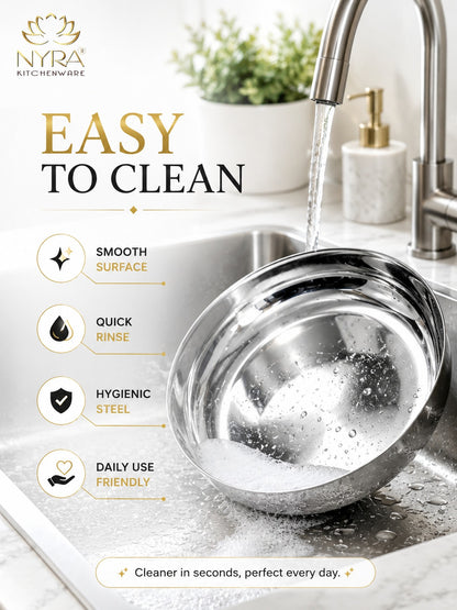 Stainless Steel Sweet Dish Katori Set | Serving Bowls Set of 6 Pcs – 140 ML/160 ML each