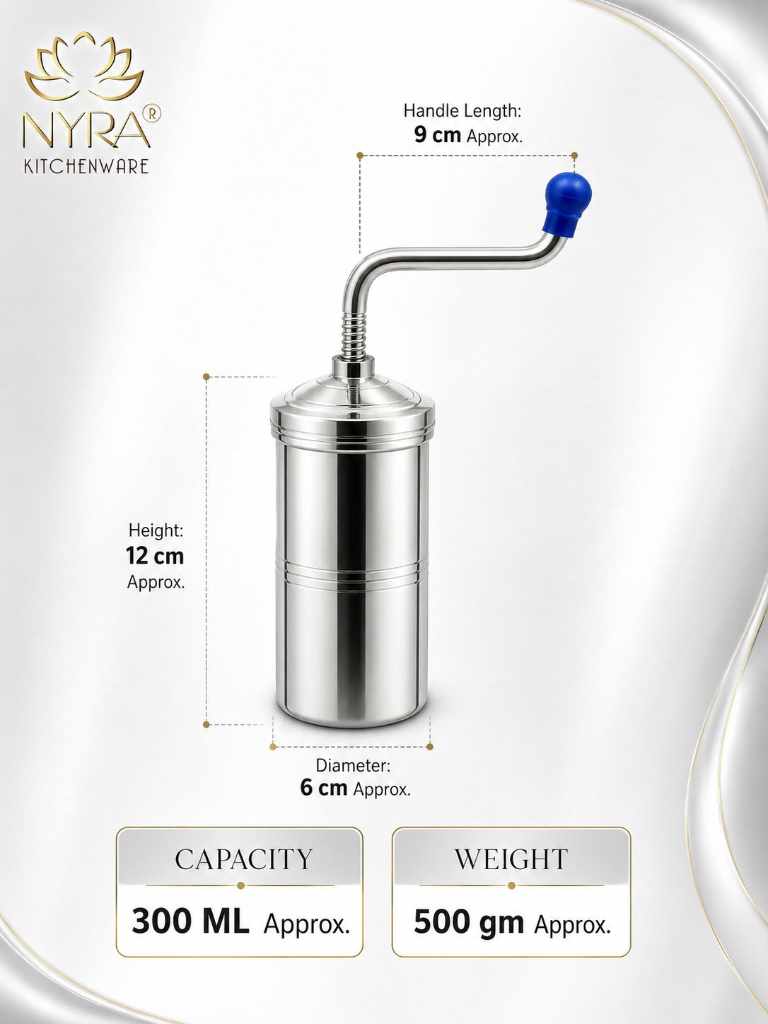 Stainless Steel Kitchen Press | Namkeen Sev Maker Machine - 6 different Jalis
