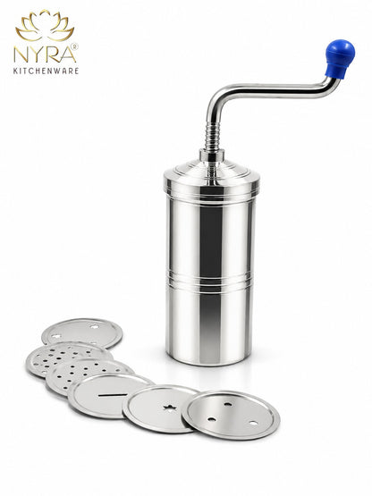 Stainless Steel Kitchen Press | Namkeen Sev Maker Machine - 6 different Jalis