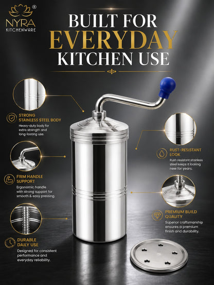 Stainless Steel Kitchen Press | Namkeen Sev Maker Machine - 6 different Jalis
