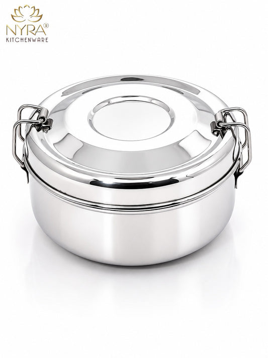 Stainless Steel Round Lunch Box - Stylish, Durable, and Convenient Tiffens