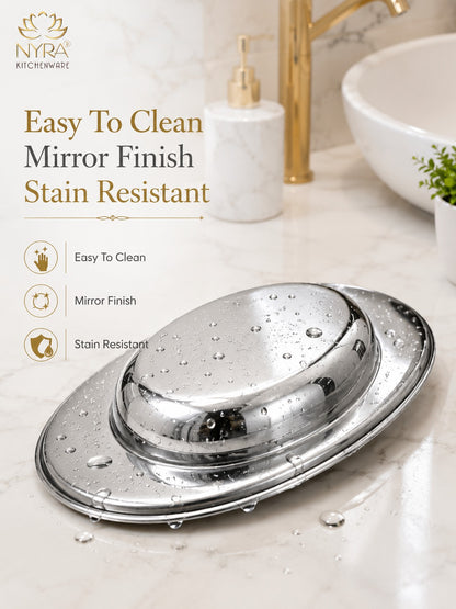 Stainless Steel Serving Plate Set | Oval-shaped Plates - Available in 3 Sizes |