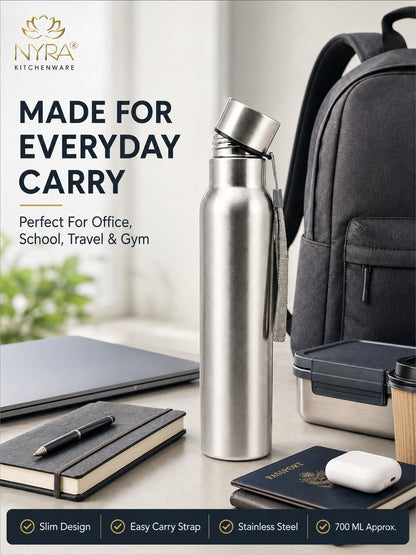 Stainless Steel Single-Walled Water Bottle with a String