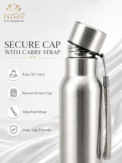 Stainless Steel Single-Walled Water Bottle with a String