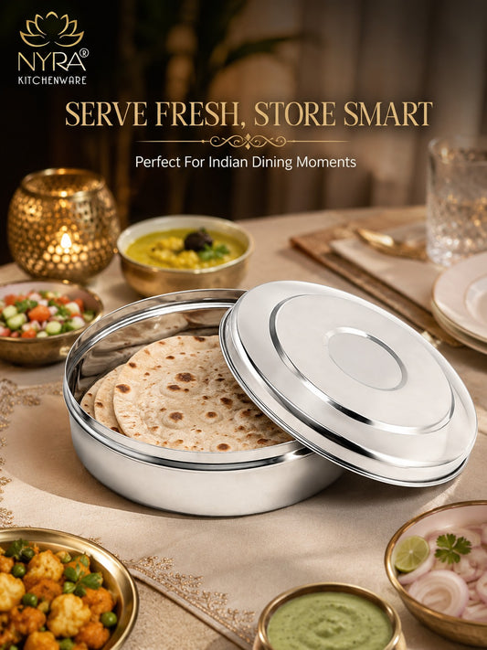 Stainless Steel Chapati Box Set | Multipurpose Kitchen Storage Containers Set of 3pcs.