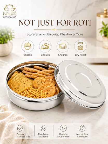 Stainless Steel Chapati Box Set | Multipurpose Kitchen Storage Containers Set of 3pcs.