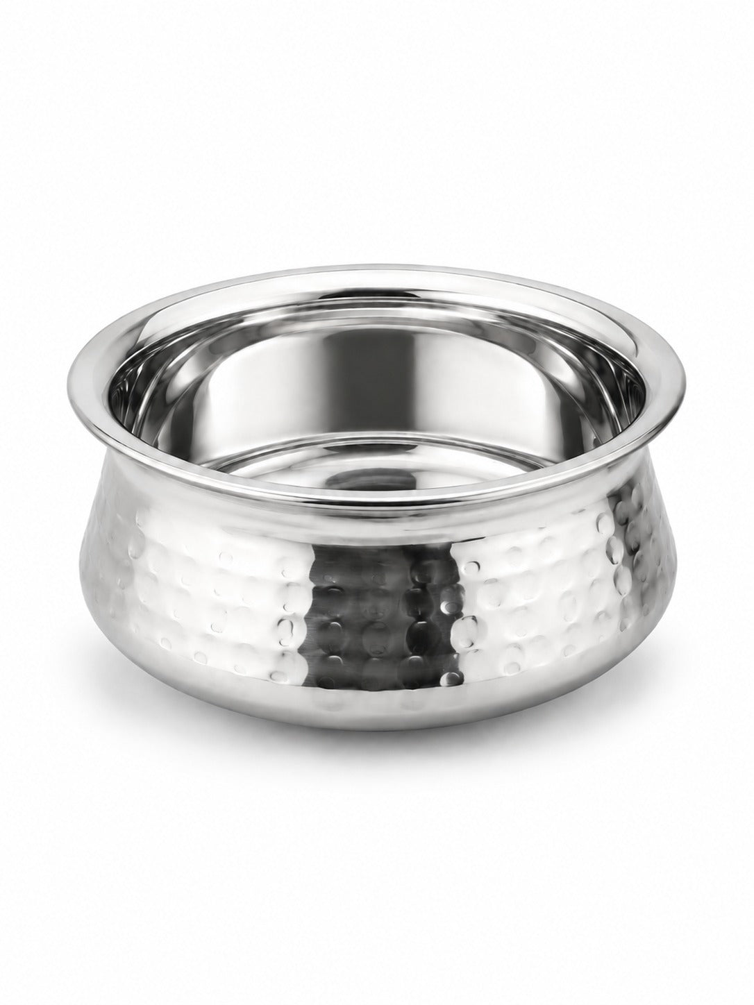 Stainless Steel Hammered Finish Dal Handi - Premium Serveware Set