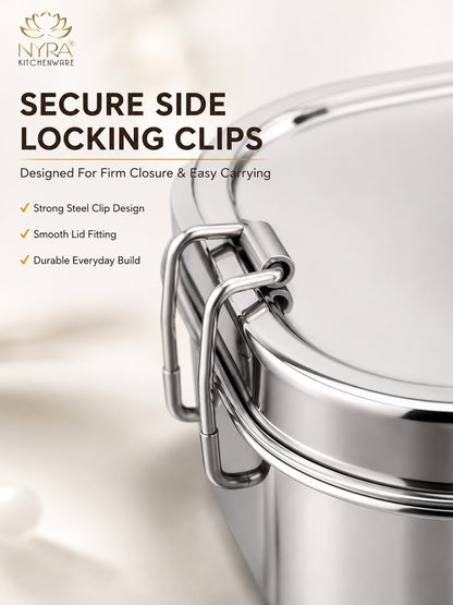 Stainless Steel Locking Clips Lunch Box