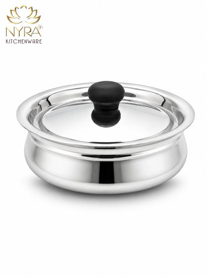 Stainless Steel Biryani Handis with Lid & PVC Knob - Set of 3pcs.