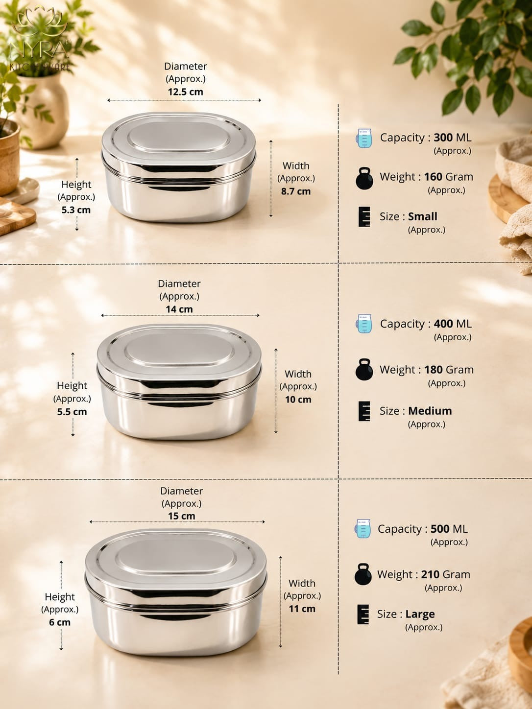 Stainless Steel Food Storage Container - Multipurpose, Durable & Leak-Proof