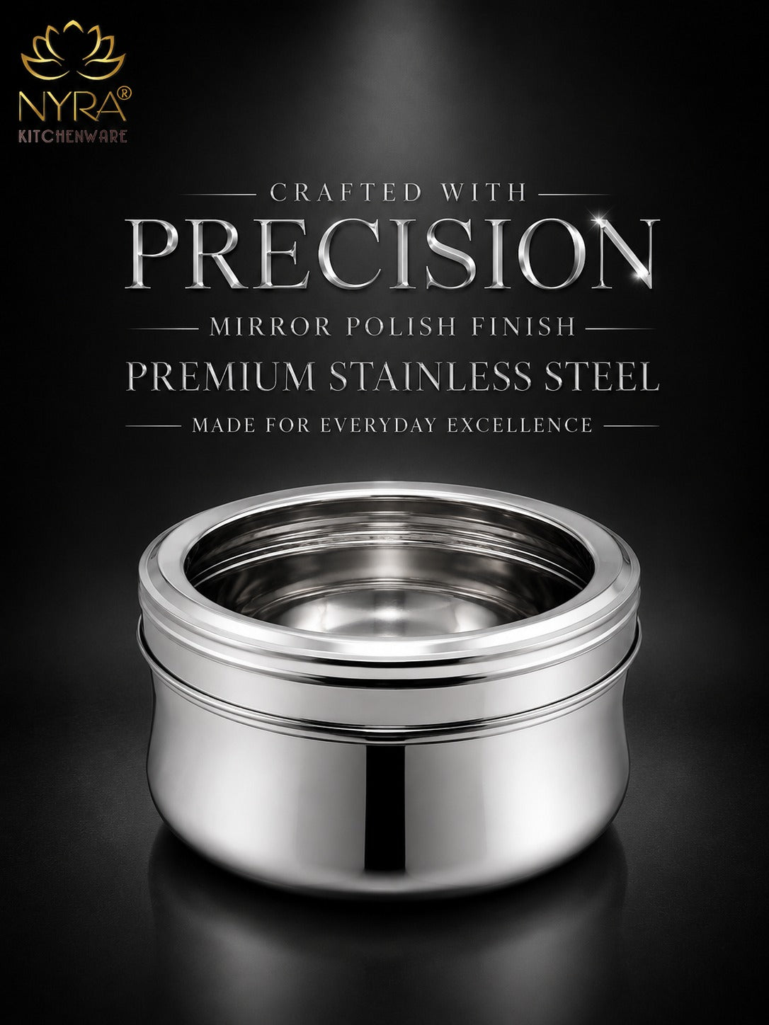 Stainless Steel Belly Box with Transparent Lid | Durable Multipurpose Food Storage