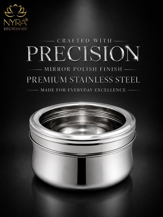 Stainless Steel Belly Box with Transparent Lid | Durable Multipurpose Food Storage