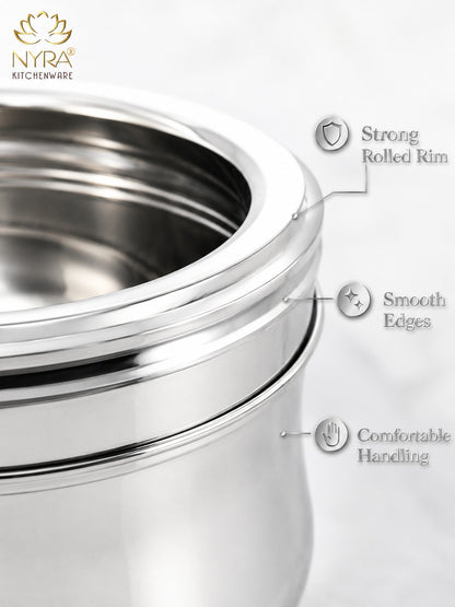 Stainless Steel Belly Box with Transparent Lid | Durable Multipurpose Food Storage