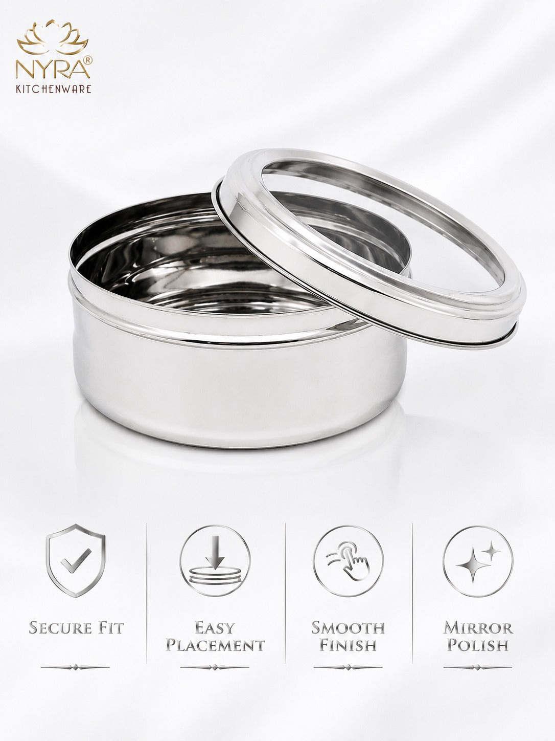 Stainless Steel Belly Box with Transparent Lid | Durable Multipurpose Food Storage