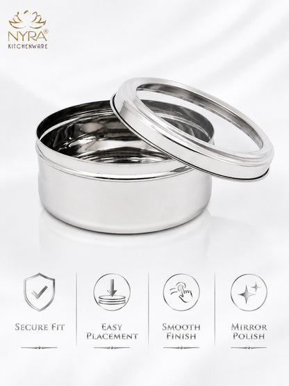 Stainless Steel Belly Box with Transparent Lid | Durable Multipurpose Food Storage