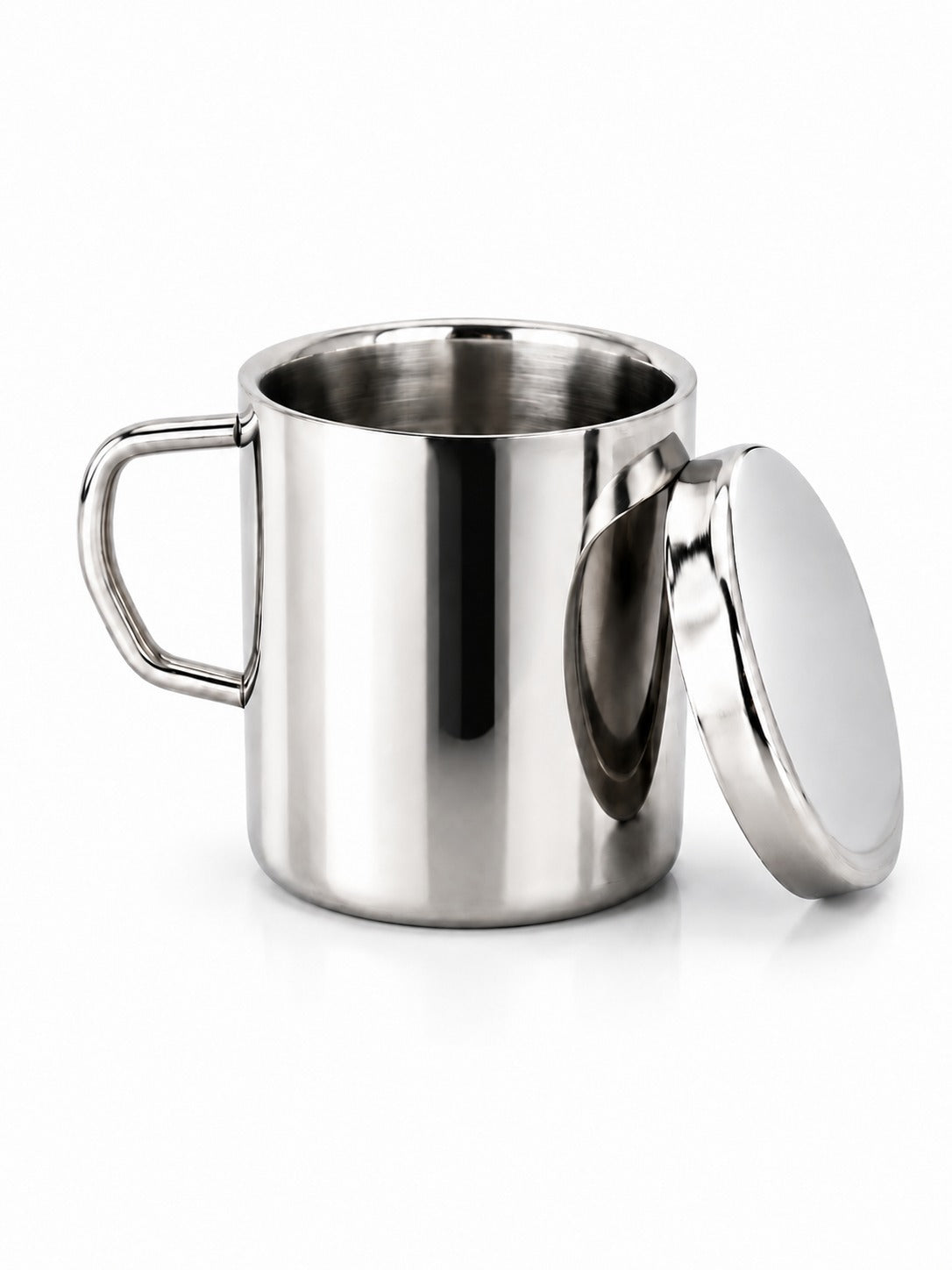 Stainless Steel Insulated Coffee Mug with Lid | 300ml Double Walled for Hot & Cold Drinks