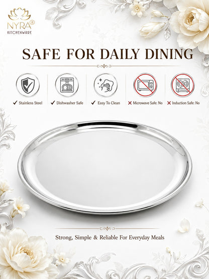 Stainless Steel Plates Heavy Gauge Steel Set of 12 Plates