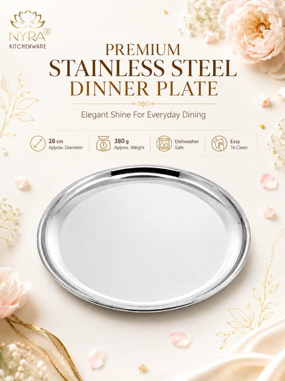 Stainless Steel Plates Heavy Gauge Steel Set of 12 Plates