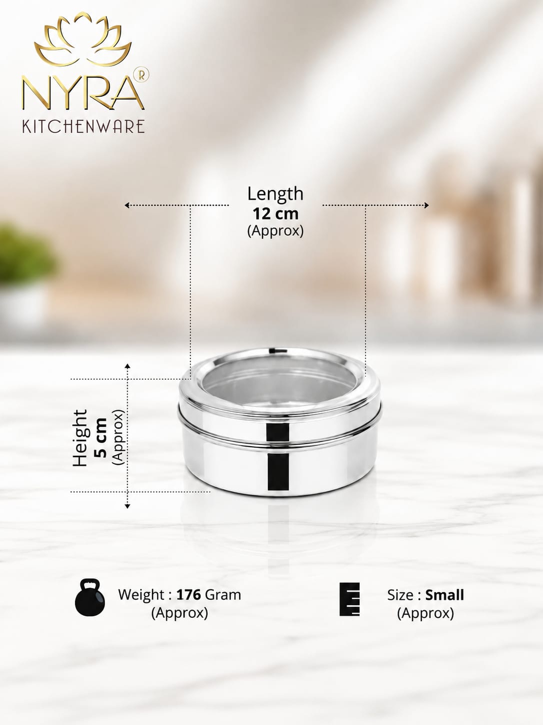 NYRA® Stainless Steel Sweet Box - for Gifting and Storing Sweets